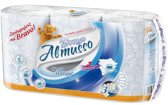 Almusso Bravo Niebieski Ręcznik Papierowy 3 Sztuki Almus