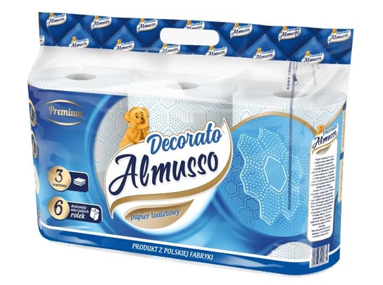 Almusso Decorato Niebieski Papier Toaletowy 3-Warstwowy 6 Rolek Almus