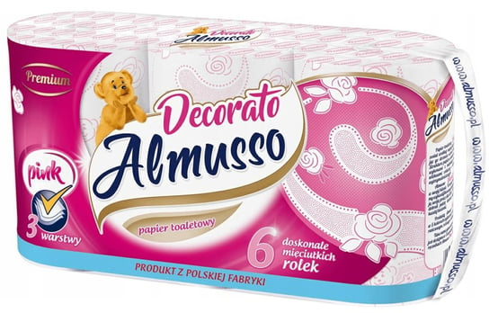 Almusso Decorato Papier Toaletowy 3-Warstowy Różowy 6 Sztuk Almus