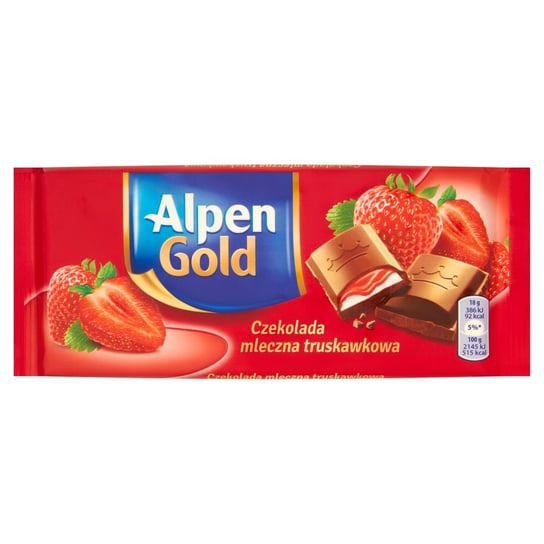 Alpen gold czekolada mleczna truskawkowa 90g Alpen Gold