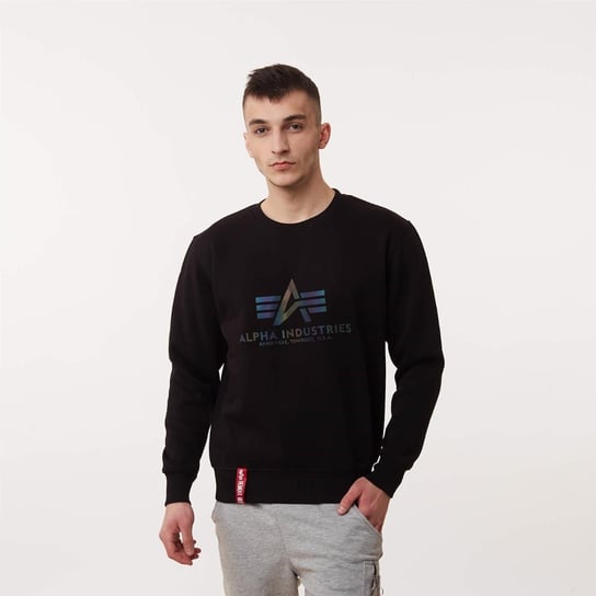 Alpha Industries Basic Sweater Rainbow Reflective Print BLACK - S Alpha Industries
