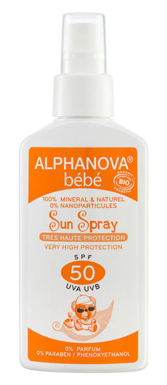 Alphanova, Bebe, spray na słońce, SPF 50, 125 g Alphanova