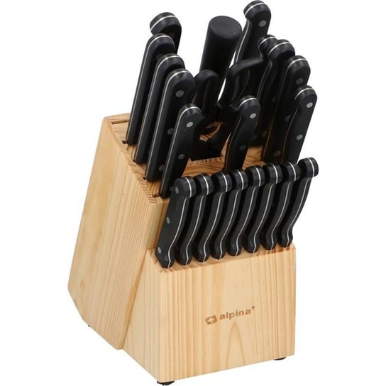 Alpina - Zestaw noży kuchennych ze stojakiem / blokiem 22 elementy Paso