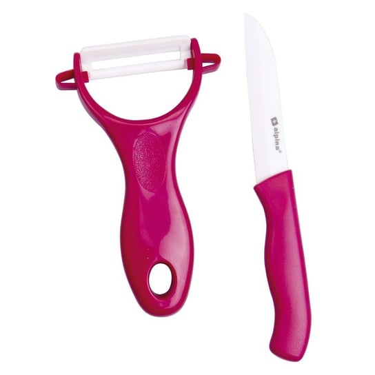 Alpina - Zestaw obieraczka + nożyk do warzyw (Różowy) Forcetop