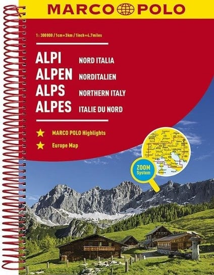 Alpy, Włochy północne. Atlas samochodowy 1:300 000 Opracowanie zbiorowe