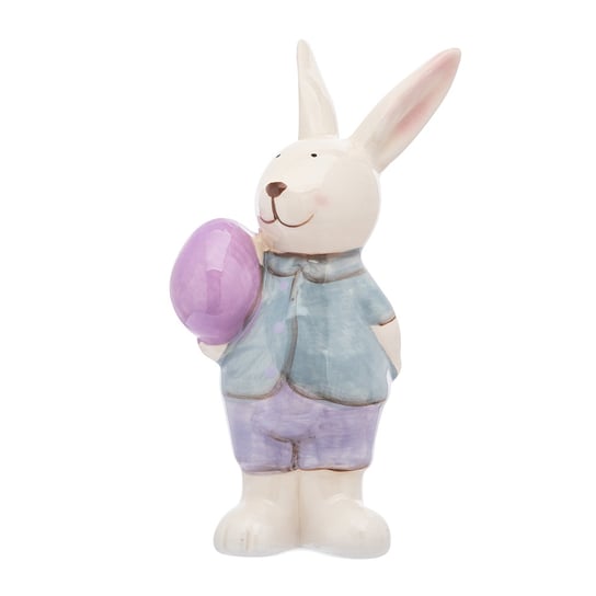 Altom, Figurka ceramiczna dekoracyjna Pan Zając fioletowe jajo, 7x7x17 cm ALTOMDESIGN