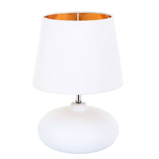 Altom, Lampa stołowa z białą podstawą i kloszem ceramiczna, biało-złota, 21x30 cm ALTOMDESIGN