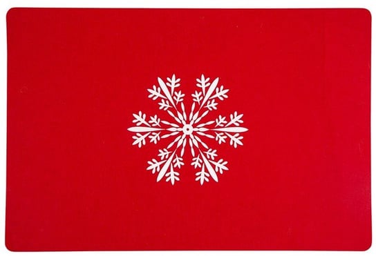 Altom, Mata filcowa prostokątna, 30x45 cm, dek. śnieżynka czerwona ALTOMDESIGN