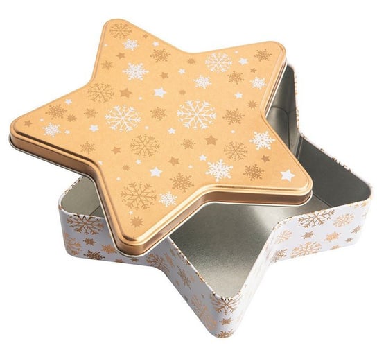 Altom, Puszka gwiazdka, dekoracja złote śnieżynki, 23x22x6 cm ALTOMDESIGN