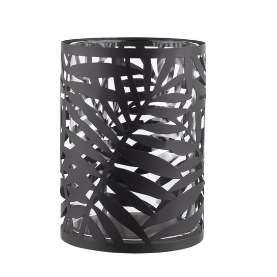 Altom, Świecznik metalowy Liść Palmy, Czarny, 11x11x15 cm ALTOMDESIGN