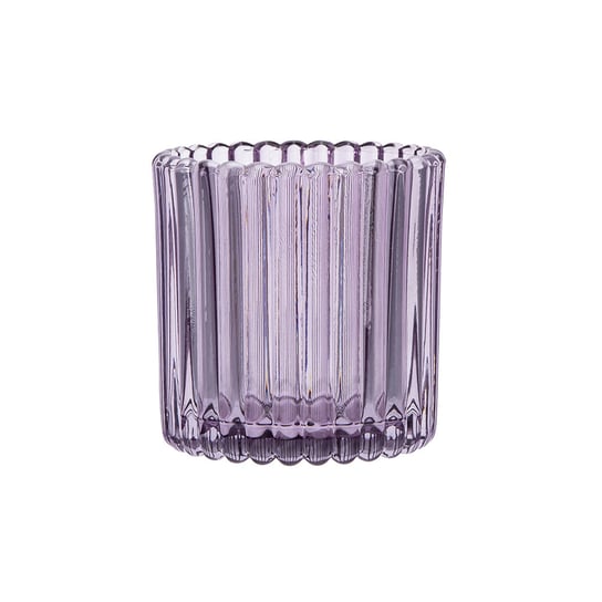 Altom, świecznik szklany 7,5x7,5x7,5 cm kol. fioletowy ALTOMDESIGN