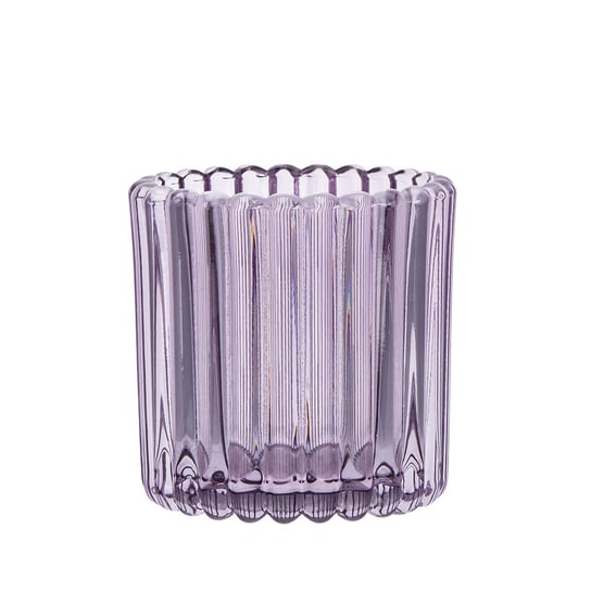 Altom, świecznik szklany 8,5x8,5x9 cm kol. fioletowy ALTOMDESIGN