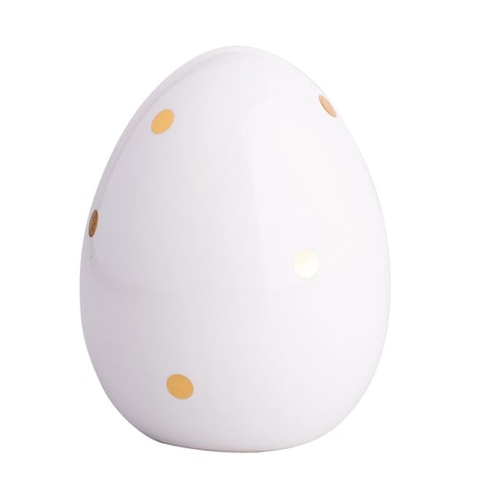 ALTOMDESIGN, Figurka jajko białe ze złotymi kropkami, 9x9x11,5 cm ALTOMDESIGN