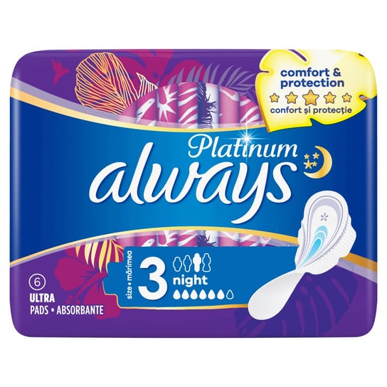 Always, Ultra Platinum Night, Podpaski, 6 szt. Procter & Gamble