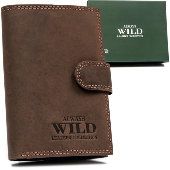 Always Wild pionowy portfel męski skóra naturalna w pudełku Always Wild