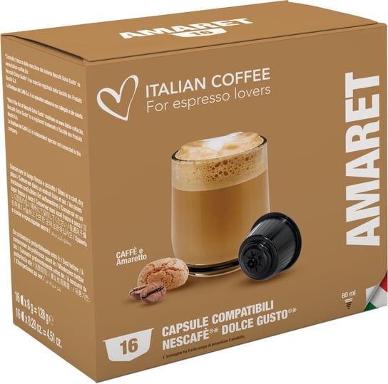 Amaret Italian Coffee kapsułki do Dolce Gusto - 16 kapsułek Italian Coffee