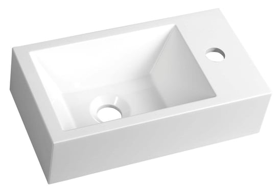 AMAROK umywalka kompozytowa 40x22cm, biała, bateria z prawej strony Inna marka