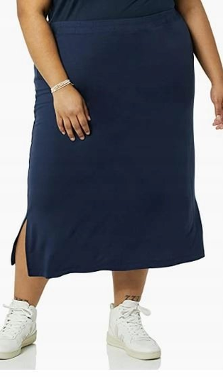 AMAZON SPÓDNICA GRANATOWA PROSTA BASIC MIDI L SPC Inna marka
