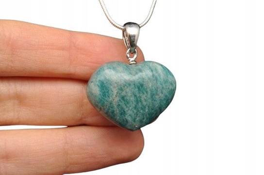 Amazonit  Piękna Mała Zawieszka W Kształcie Serca Nr 26 Handmade