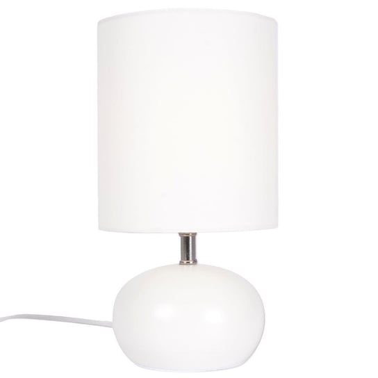 Ambiance Lampa stołowa z kloszem abażurem lampka nocna biała z metalową podstawą 26x14 cm Ambiance