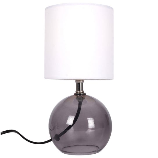 Ambiance Lampa stołowa z kloszem abażurem lampka nocna biała ze szklaną podstawą 25x12 cm Ambiance