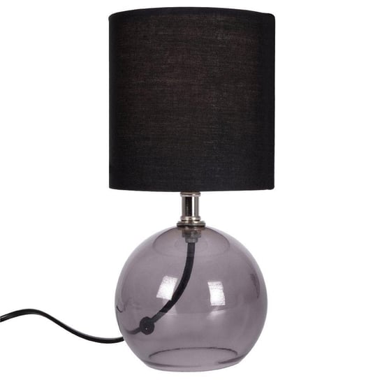 Ambiance Lampa stołowa z kloszem abażurem lampka nocna czarna ze szklaną podstawą 25x12 cm Ambiance