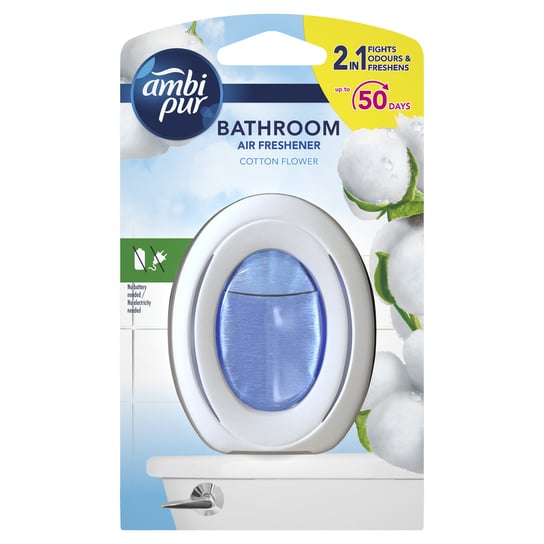 AmbiPur, odświeżacz powietrza, Bathroom 2in1, Cotton Flower, Ambi Pur