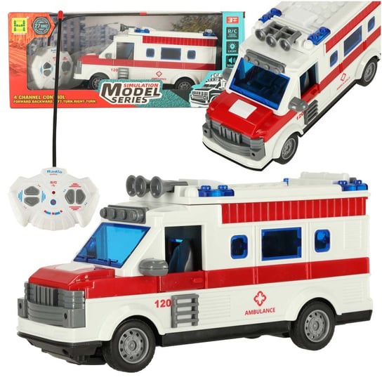 Ambulans Karetka Pogotowia Dla Dzieci Zdalnie Sterowana Na Pilota Światła Dźwięk 1:30 Inna marka