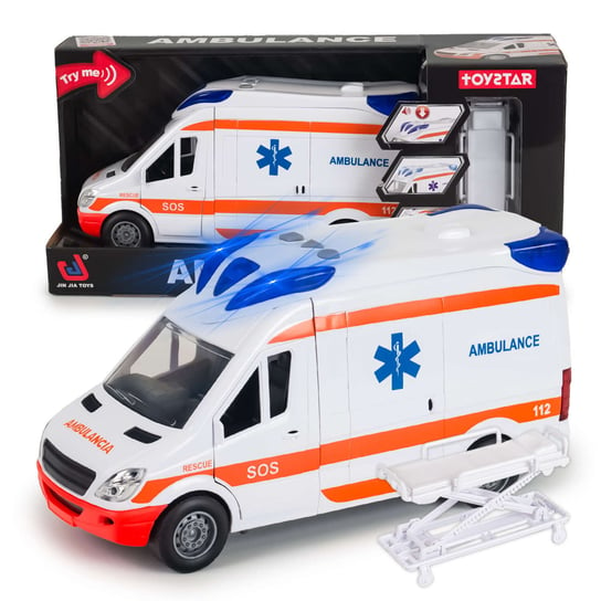 Ambulans Karetka Pogotowia Ratunkowego Zabawka Dźwięki i Nosze inna (Inny)