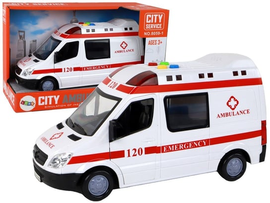 Ambulans Karetka Pogotowie Pojazd Dźwięki Światło Lean Toys