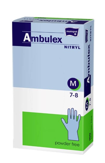 Ambulex, rękawice zabiegowe bezpudrowe niejałowe M, 100 szt. TZMO