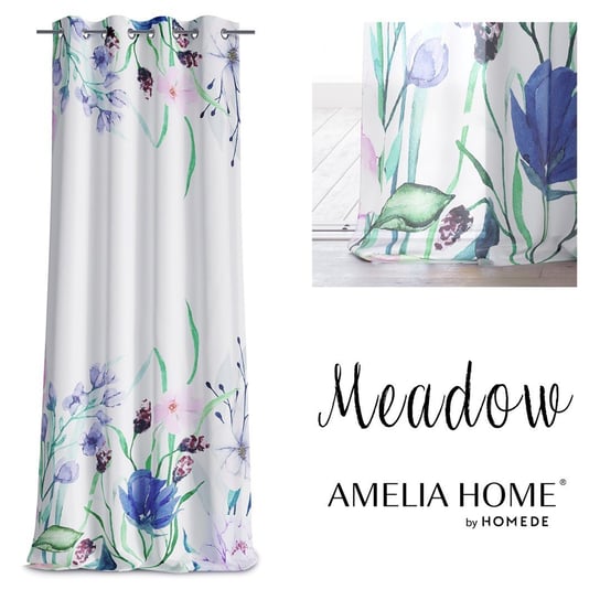 AmeliaHome, Firana Meadow na przelotkach, Różnokolorowy, 140x270 cm AmeliaHome