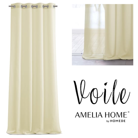 AmeliaHome, Firana Voile na przelotkach, Ecru, 300x160 cm AmeliaHome