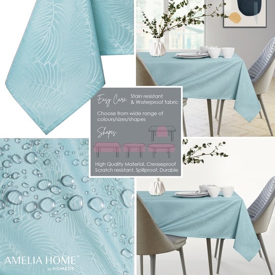 AmeliaHome, Obrus Gaia Niebieski Tłoczony Roślinny 110x140 AmeliaHome AmeliaHome