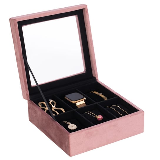 Ameliahome Pudełko Na Biżuterię Szkatułka Glasen 18X718X7 Różowy AmeliaHome