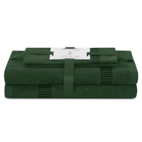 AmeliaHome, Ręcznik Avium butelkowa zieleń 30x50+50x90+70x130 cm AmeliaHome