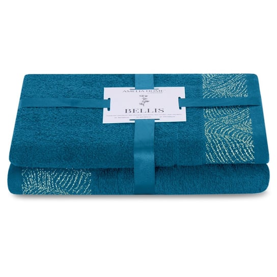 AmeliaHome, Ręcznik Bellis niebieski 50x90+70x130 cm AmeliaHome