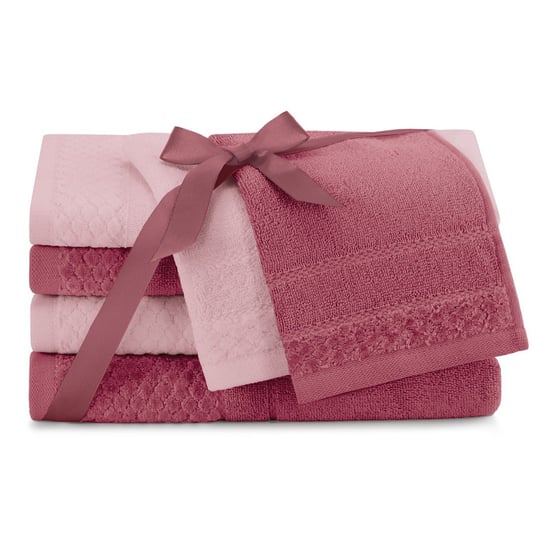 AmeliaHome, Ręcznik Rubrum różowy 2*30x50+2*50x90+2*70x130 cm AmeliaHome
