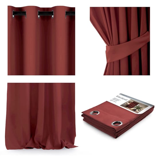 AmeliaHome Zasłona na przelotkach 140X270 BORDO 1szt. AmeliaHome