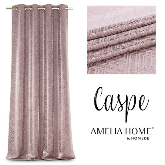 Ameliahome Zasłona Na Przelotkach Caspe 140X250 Pudrowa AmeliaHome