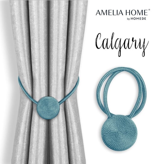 AmeliaHome, Zasłony dodatki Calgary, błękitny AmeliaHome