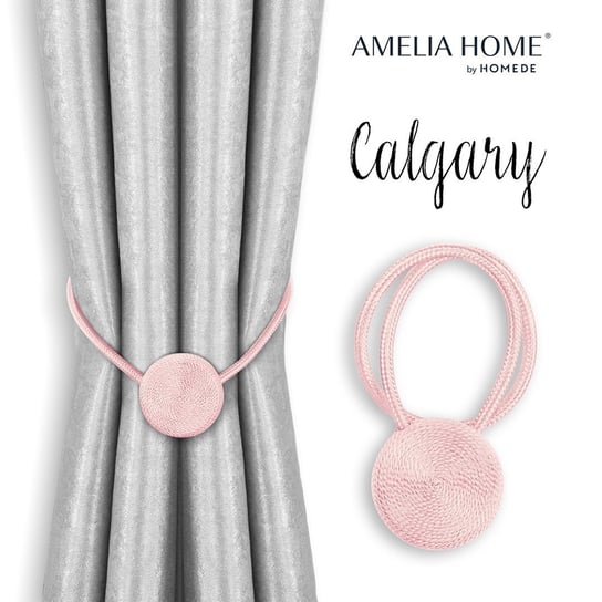 Ameliahome Zestaw 2 Upinaczy Okrągłych Calgary Pudrowy Róż AmeliaHome