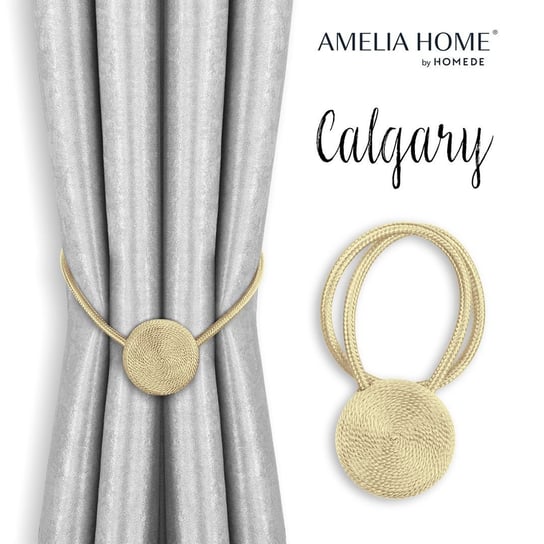 Ameliahome Zestaw 2 Upinaczy Okrągłych Calgary Złote AmeliaHome