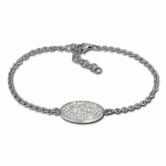 Amello bransoletka ze stali nierdzewnej owalna biała biżuteria damska ESAS01W Amello