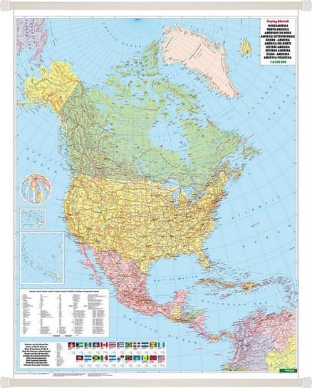 Ameryka Północna. Mapa ścienna polityczna 1:8 000 000 Freytag & Berndt