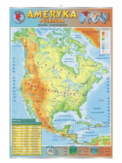 Ameryka Północna mapa V Ameryki plansza plakat VISUAL System