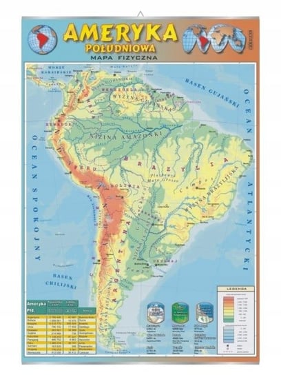Ameryka Południowa mapa V Ameryki plansza plakat VISUAL System