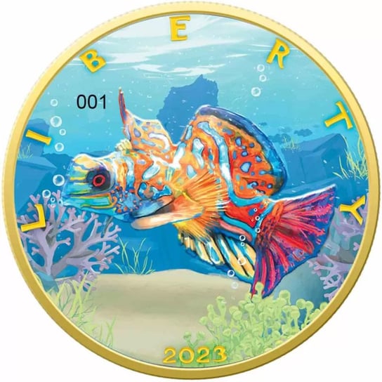 Amerykański Orzeł Colours of Paradise Fish 1 uncja Srebra 2023 Inna marka