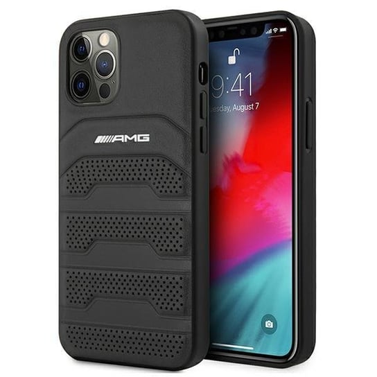 AMG AMHCP12MGSEBK iPhone 12/12 Pro 6,1" czarny/black hardcase Leather Debossed Lines Mercedes