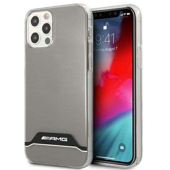 Amg Amhcp12Mtcbw Iphone 12/12 Pro Przezroczysty/Transparent Hardcase Electroplate Black&White Mercedes